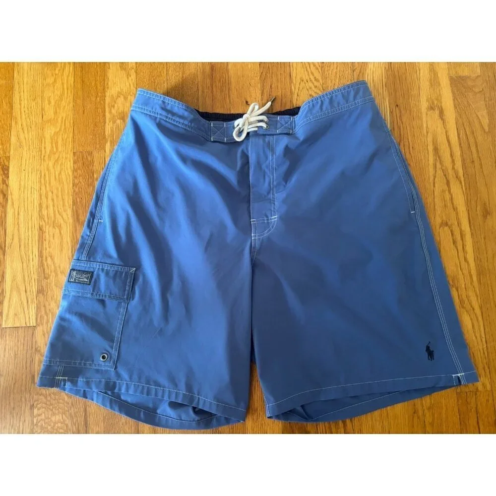 Polo Ralph Lauren Size XXL Swim Trunks Blue Mesh Lined Board Shorts 8